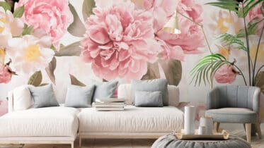 Peony Wallpaper in Hotels and Hospitality